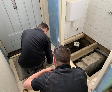 Vloer vervangen toilet